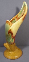 Art Pottery Bud Vase Bird of Paradise Shape Retro Glaze Colors Signed B.... - £22.11 GBP