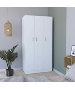 Ohio Armoire Wardrobe - 3 Doors, 2 Drawers, White - $1,278.19 CAD