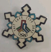Vintage Olympic Souvenir Pin Salt Lake City  2002 Winter Snowflake Logo - $9.89