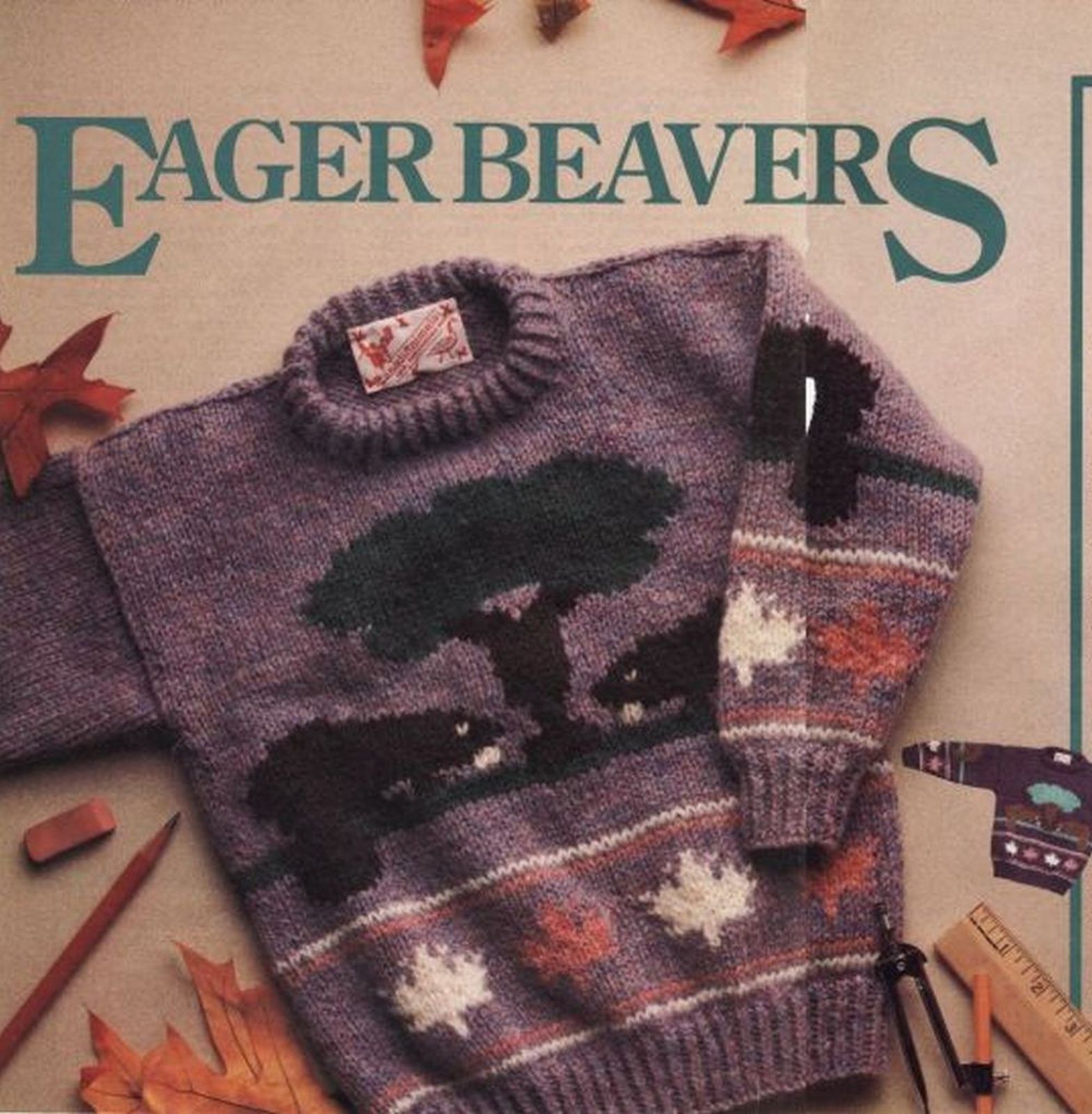 Child Canadian Beaver Winter Cardinal Bunny Rabbit Lion Sweater Knit Patterns - $9.99