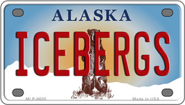 Icebergs Alaska State Novelty Mini Metal License Plate Tag - £11.72 GBP