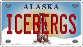 Icebergs Alaska State Novelty Mini Metal License Plate Tag - $284.59 MXN
