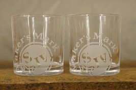 Lot 2 Makers Mark S IV Clear Barware Glasses Rocks Tumblers Cut Frosted ... - $24.74