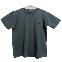 Vintage 90&#39;s Breakdown Embroidered T-Shirt Men&#39;s Large L Green Striped - £54.57 GBP