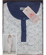 Schlafanzug Serafino Damen Lange Ärmel aus Baumwolle Kühl Jersey Intimo ... - €20,87 EUR+