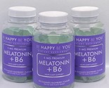 3 X BE HAPPY BE YOU MELATONIN + B6, 90 Gummies Raspberry Flavor, - $68.59
