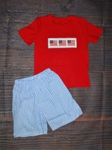 NEW Boutique 4th of July American Flag Boys Shorts Outfit Set - £13.30 GBP