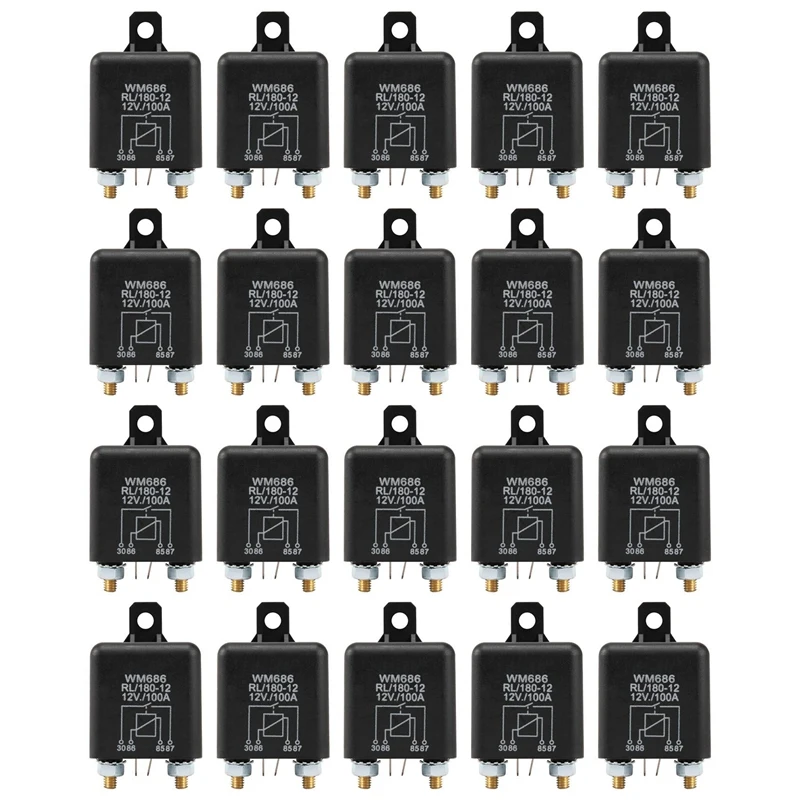 20X 12V 100Amp 4-Pin Heavy Duty ON/OFF Switch Split Charge Relay For Auto Boat V - £324.77 GBP