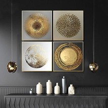 Luxury Gold Abstract Poster Nordic Canvas Art Painting Home Decor Wall Art Retro - £15.73 GBP+
