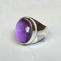 Amethyst Ring Mens Solid 925 Silver February Birthstone Jewelry, Husband Gifts - £57.99 GBP