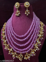 Latest kundan necklace set with earrings Bollywood Traditional Wedding Jewelryb - £26.77 GBP