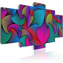 Tiptophomedecor Abstract Canvas Wall Art - Carousel Of Colours - Stretch... - £71.76 GBP+