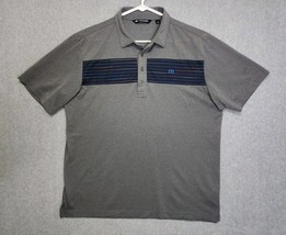 Travis Mathew Polo Shirt Mens Large Gray Blue Performance Golf Lightweight - $22.99