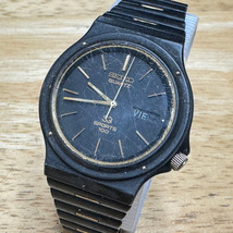 Vintage Seiko Sports 100 Quartz Watch 6903-7069 Men Black~Date~For Parts... - $33.24