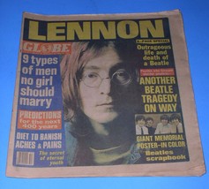 John Lennon Globe Magazine Tabloid Vintage 1980 Memorial - $49.99
