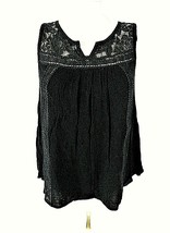 Acemi Women&#39;s Medium Sleeveless black LACE floral tank top (S)pm1 - $7.62