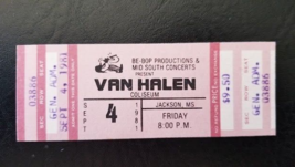 Eddie Van Halen - Vintage Sept 4 1981 Unused Whole Concert Ticket David Lee Roth - £31.34 GBP