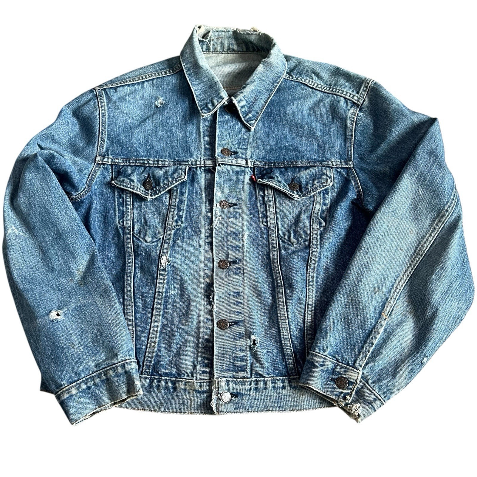 Vintage Levi’s Men’s Type 3 Denim Jacket (24x25) Distressed Faded #52 St... - $98.95