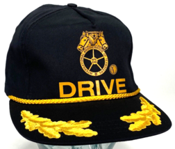 Vtg Teamsters Union Drive Hat Cap-AFL CIO-Rope-Leaf Bill-Snapback-Black-... - $11.30