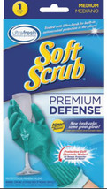 Soft Scrub Premium Defense Rubber Cleaning Gloves, 1 Pair, Size Medium - $7.49