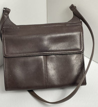 Fossil Brown Leather Snap Flap on 2 Sides Crossbody Travel Shoulder Bag ... - £15.59 GBP