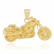 10k Yellow Gold Motorcycle Chopper Custom Harley Bike Davidson Pendant - £185.73 GBP