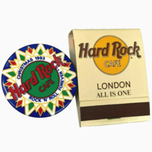 Hard Rock Cafe London Matches Christmas 1993 Button Badge 2 Vintage Item... - $19.22