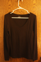 Merona Dark Brown Long Sleeve Top Shirt - Size XS - £9.86 GBP