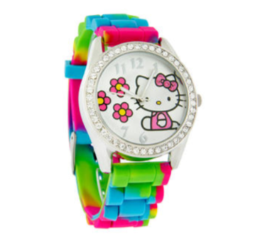 Primary image for Hello Kitty by Sanrio Crystal Ladies Multi-Color Rainbow Band Watch HK2172S