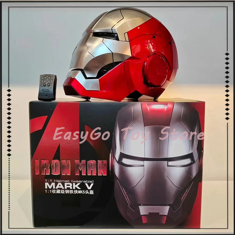 Iron Man Mk5 Helmet Electric Voice Control Helmet 1/1 Cosplay Led Eyes Metal - £191.47 GBP+
