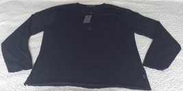John Varvatos Men&#39;s T-Shirt Black Henley Long Sleeve Vintage Wash Size X... - $49.98