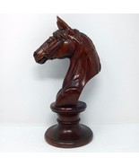 Vintage Wood Handcarved 12&quot; Horse Head Bust Knight Chess Piece Statue Sc... - $1,319.41 MXN