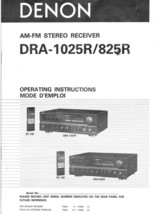 Denon DRA-825R DRA-1025R Reciever Owners Manual - $22.24