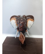 African - Tiki - Wood - elephant face mask for wall - $909.57 MXN
