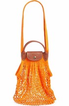 Longchamp Le Pliage Filet Knit Mesh Handel Bag Shopper ~NWT~ Orange - £85.36 GBP