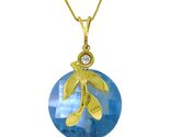 Galaxy Gold GG 14K Solid Yellow Gold Natural Blue Topaz Checkerboard and... - $637.55