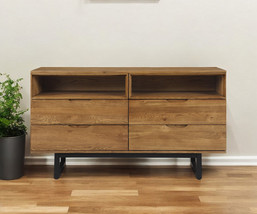 59" Brown Solid Wood Four Drawer Double Dresser - $31,991.84 MXN
