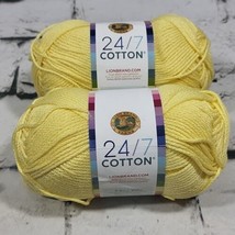 Lion Brand 24/7 Yarn Lot Of 2 Skeins Lemon Yellow  - $14.84