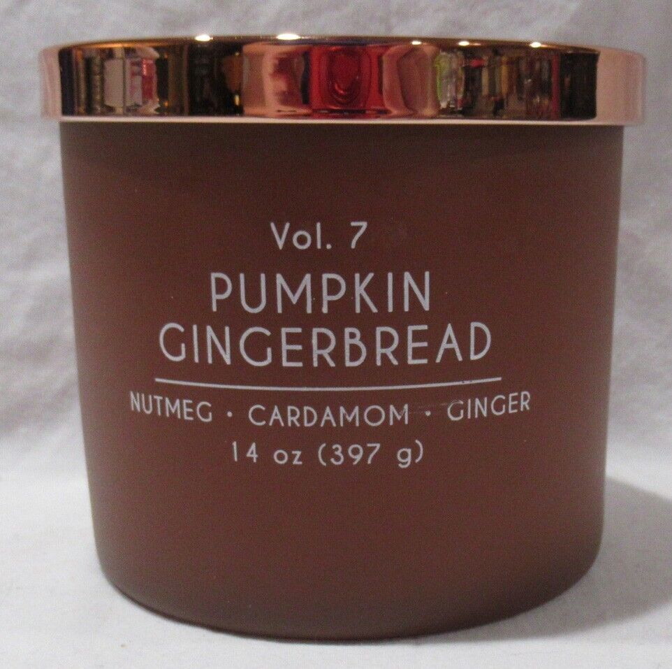 Primary image for Kirkland's 14 oz Large Jar 3-Wick Candle up 40 hrs Vol. 7 PUMPKIN GINGERBREAD