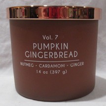 Kirkland&#39;s 14 Oz Large Jar 3-Wick Candle Up 40 Hrs Vol. 7 Pumpkin Gingerbread - £23.14 GBP