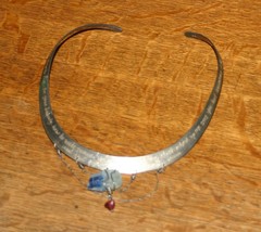 Vtg Prayer Rumi Sterling Silver Choker Necklace Sodalite Amethyst Garnet Jewelry - £726.20 GBP