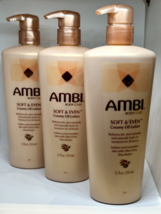 Ambi Soft &amp; Even Creamy Oil Lotion w/Olive Oil &amp; Shea Butter 12 oz. 3 BOTTLES - £47.01 GBP