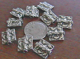 12.5mm x 11mm x 3.5mm Pewter Square Beads (20) Lead-Safe (MFP614S) - £2.34 GBP