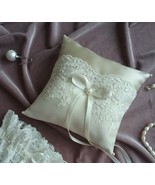 Wedding ring pillow Romantic style Wedding ivory delicate lace ring pillow - £30.67 GBP