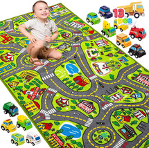 Kids Play Rugs with 12 Pull-Back Vehicle Set, Durable Kids Carpet Playmat - $1,113.63 MXN