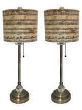 Royal Designs 28&quot; Crystal and Antique Brass Buffet Lamp with Musical Notes Desig - £100.47 GBP+