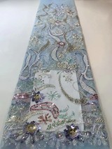 Sequin Fabrics Wedding Dress Tulle Lace Heavy Beads Net Swiss Voile Lace Fabrics - £127.59 GBP