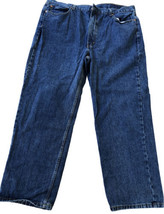 Levis 550 Jeans Mens Size 42x30 Blue Denim Flat Front Straight Jeans - $29.23