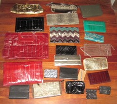 Lot of 23 Purses Handbags change Bag Wallets Guess Aldo Korean Asian eel... - £68.11 GBP