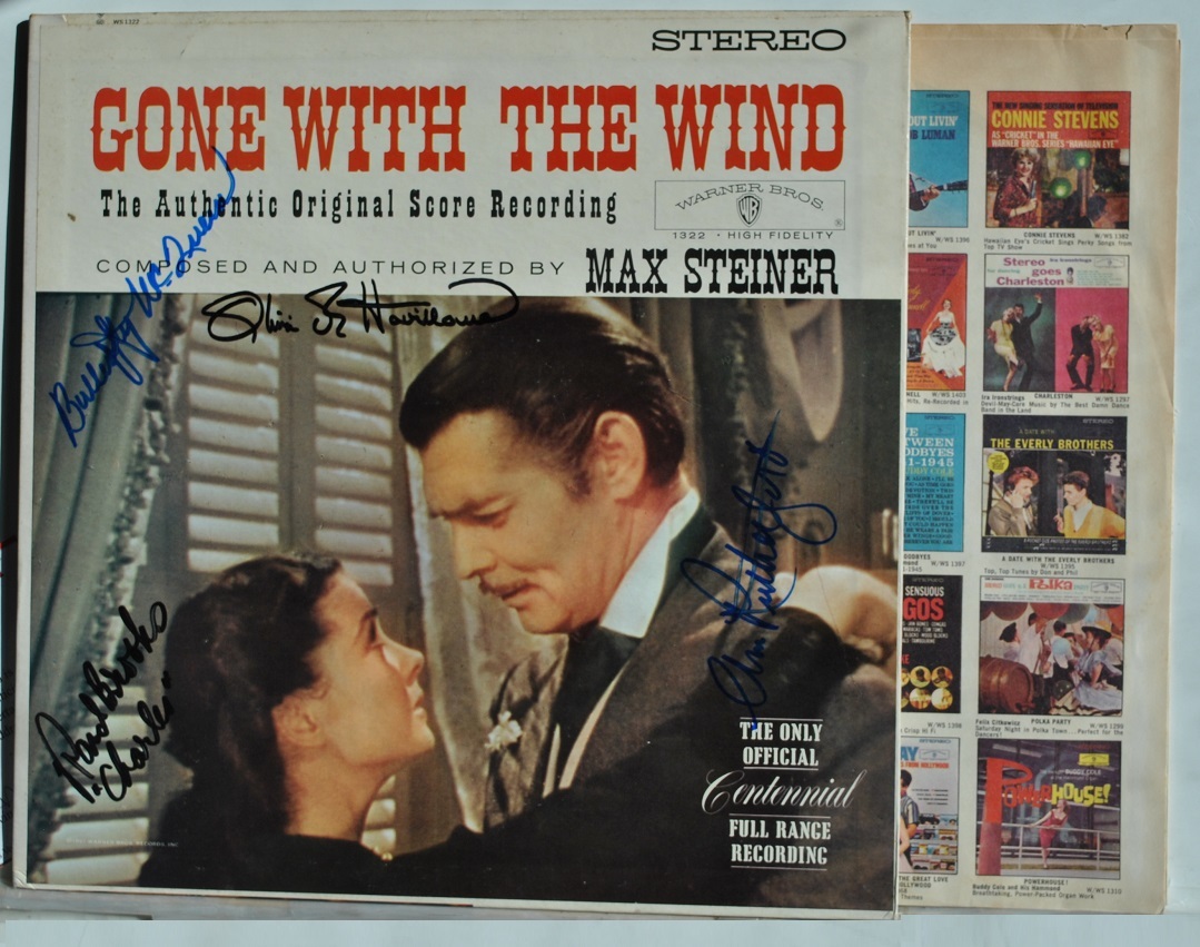 GONE WITH The WIND LP Soundtrack Signed x4 - G W T W Cast - Ann Rutherfo... - $459.00